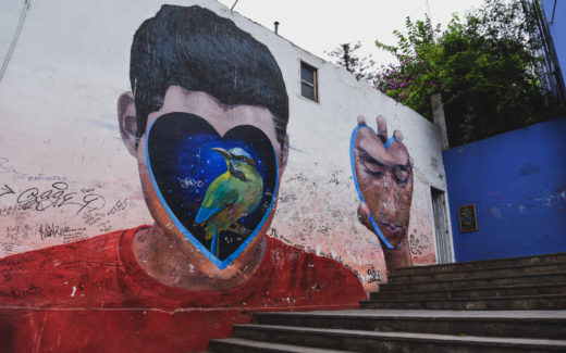Street artwork near the Paseo Chabuca Granda in Barranco