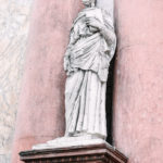 One of several exterior statutes at Iglesia del Inmaculado Corazon de Maria